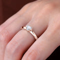 Anziw Rose Gold Color 0.5ct Heart Shaped Moissanite Solitaire Ring Silver 925 for