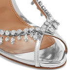High-heeled Sandals Fish Mouth Transparent with Rhinestone Chain Stiletto Heels