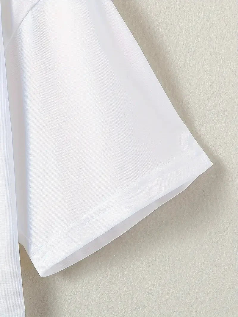 Lemon Print Short Sleeve Crew Neck Casual