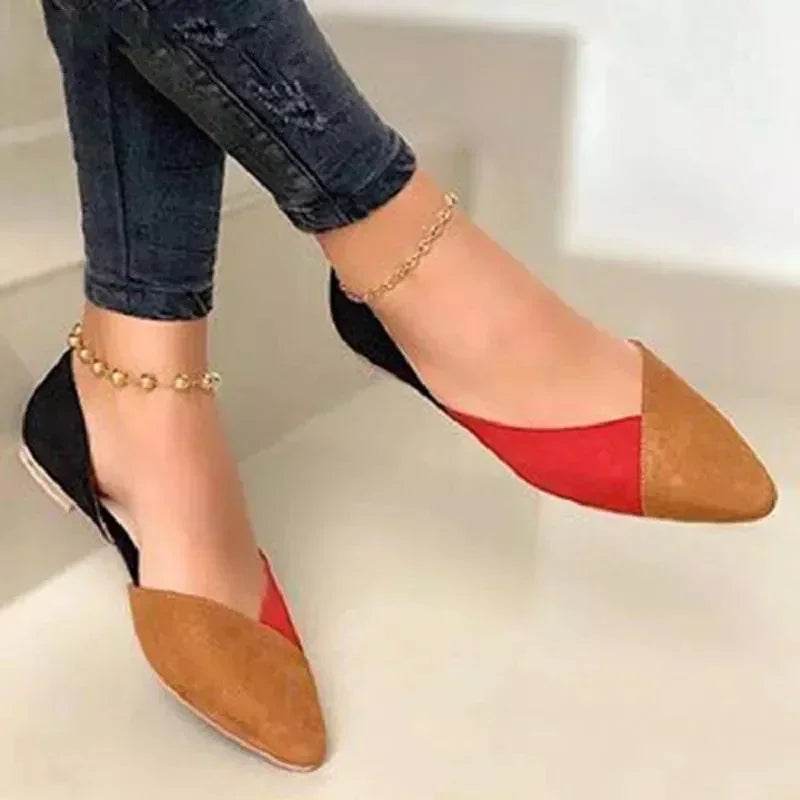Women Casual Shoes Women Fashion Flat Sandals Mixed Colors Ladies Loafers Pointed Toe Slip Female Office Shoes Casual Sandals - Imbasat