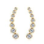 Anziw 1.52CTTW. Full Bezel Moissanite Earrings Climber