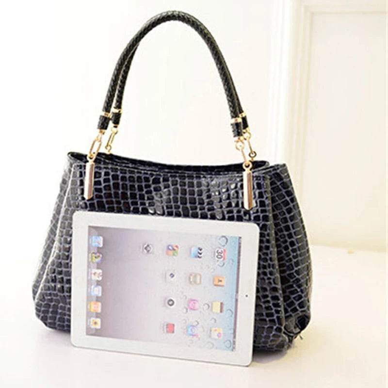 Women Crocodile Pu Leather Messenger Bags Large Capacity Women Bags Handbags Ladies Casual Totes Satchel Women Shoulder Bag - Imbasat