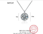 Moissanite Diamond Classic Round Pendant Necklace for Sterling