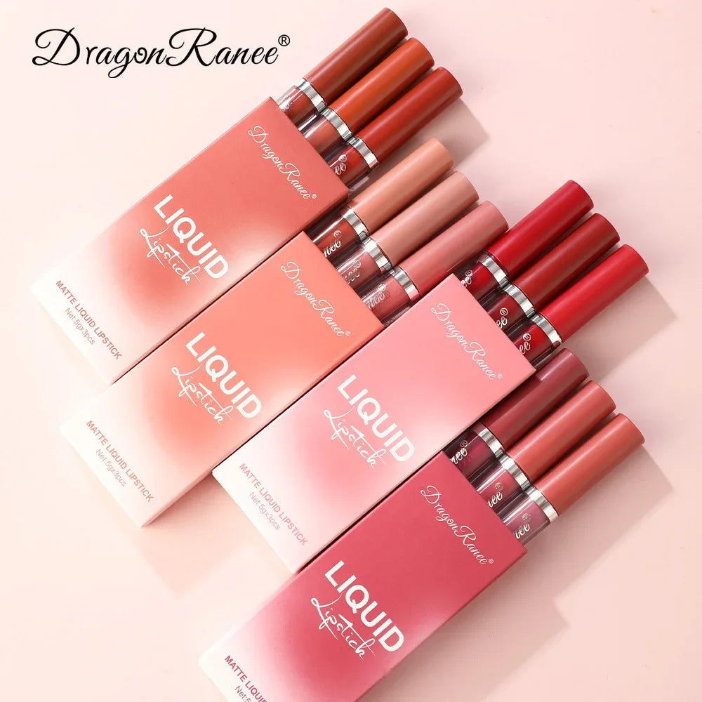 3 PCS Liquid Lipsticks Set Long Lasting Make Up Korean