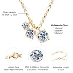 D0.90CT 3 Stones Pendant Necklace 925 Sterling Silver