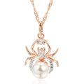 Kinel Hot Punk Spider Pearl Pendant Necklace