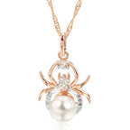 Kinel Hot Punk Spider Pearl Pendant Necklace