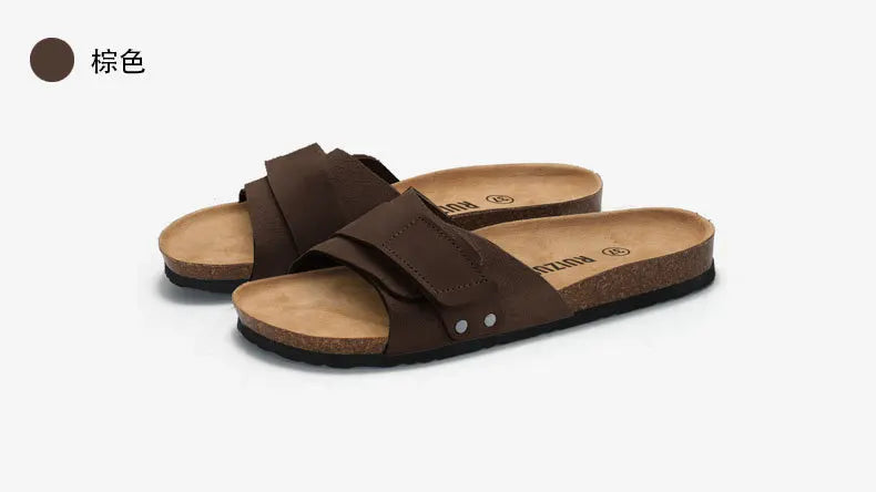 Summer Flat Cork Slipper Softwood Beach Casual Nubuck  Platform Shoes