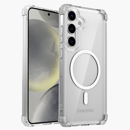 Shockproof Armor Transparent Case For Samsung Galaxy S25 S24 S23 S22 Note 20 Ultra Plus FE S24FE S23FE For Magsafe Charge Covers