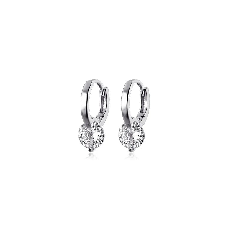 Solitaire 1ct D Moissanite Earrings Diamond Sterling Silver Hoop 14k Gold