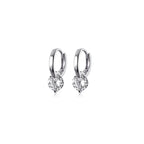 Solitaire 1ct D Moissanite Earrings Diamond Sterling Silver Hoop 14k Gold