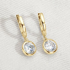 Gold Hoop Earrings Genuine 925 Silver 1CT 2CT Moissanite