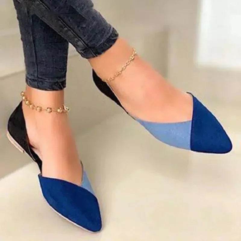 Women Casual Shoes Women Fashion Flat Sandals Mixed Colors Ladies Loafers Pointed Toe Slip Female Office Shoes Casual Sandals - Imbasat