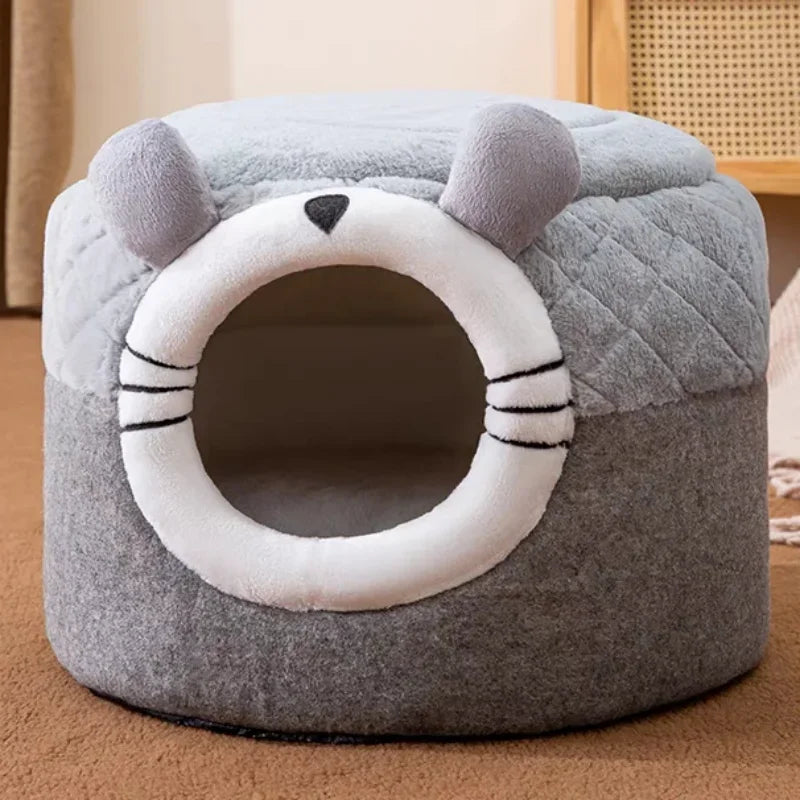 Cat Bed Pet Dog House Winter Cat Villa Sleep Kennel