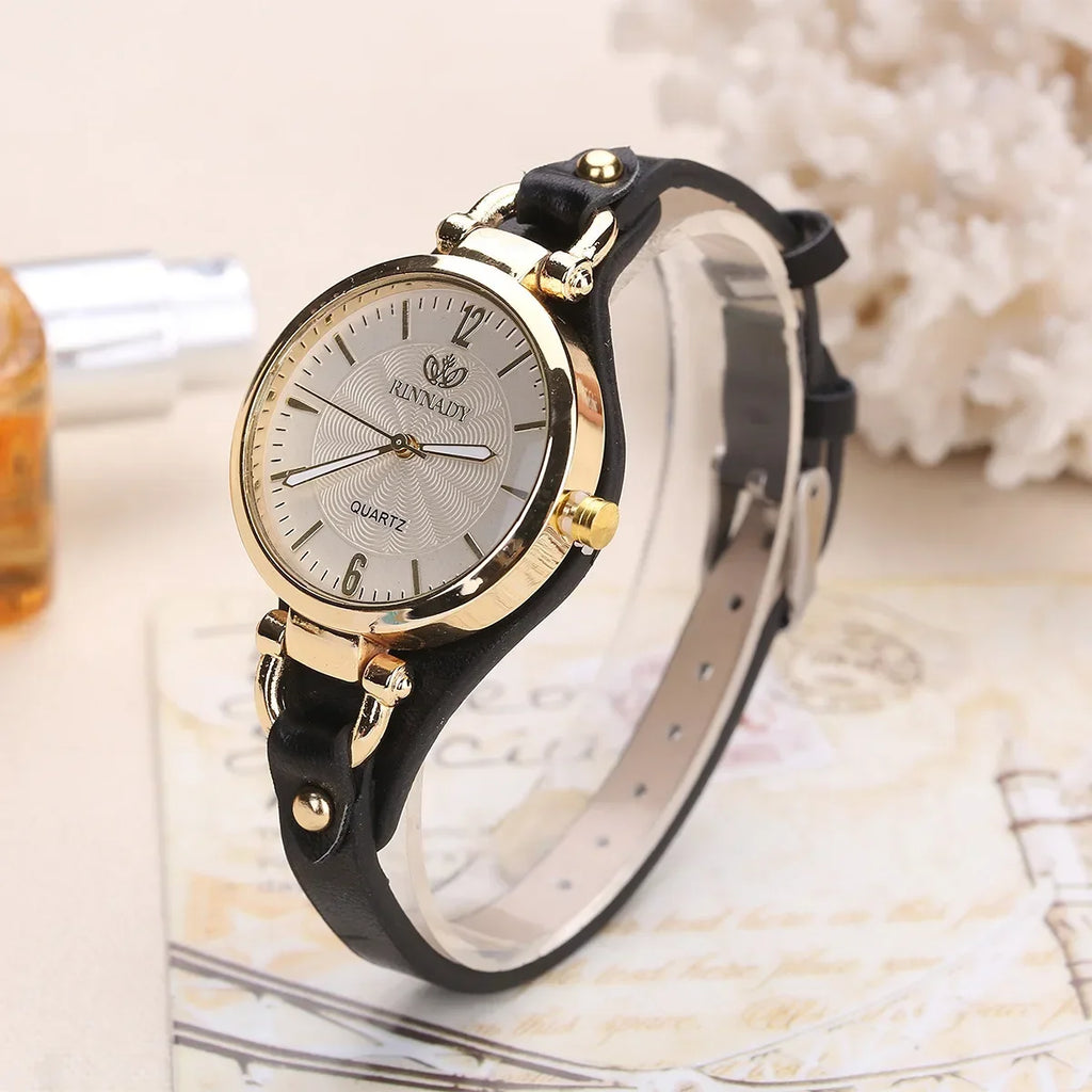 Quartz Watch Women PU Leather