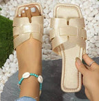 Summer Slipper Women Shoes Ladies High Quality Slides Sandals Womens Shoes New Fashion Design Beach Flat Shoes Female Slippers - Imbasat