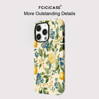 Flower Leaves Lemon iPhone Case Acrylic TPU Magnetic Shockproof