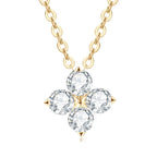 Lnngy Moissanite Four-leaf Flower Pendant Necklace Niche