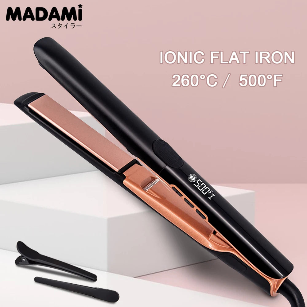 500°F Hair Straightener With Vibration Plasma Hair Flat Irons 260°C Ceramic Coating Plate Professional Salon Styling Tools