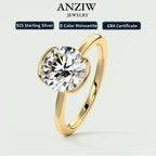 18k Gold Plated Wedding Ring 1.0CT D Color Moissanite Solitaire Ring