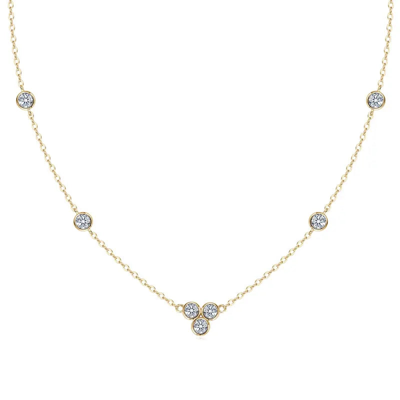 Bezel D Moissanite Pendant Necklace 925 Sterling Silver