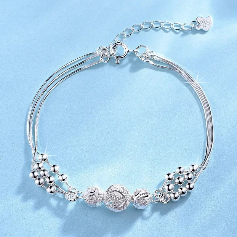 925 Sterling Silver Bracelet Pearls Knots Bracelet for Women Fashion Heart Pearls Irregular Bracelet Luxury Party Jewelry Gift