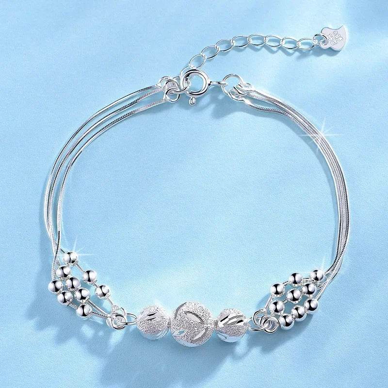925 Sterling Silver Bracelet Pearls Knots Bracelet for Women Fashion Heart Pearls Irregular Bracelet Luxury Party Jewelry Gift - Imbasat