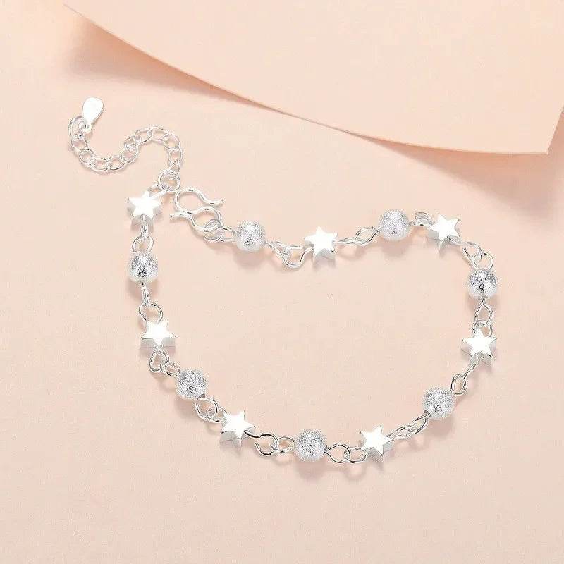 Luxury 925 Sterling Silver Bracelet for Woman Vintage Original Lucky Beads Ball Adjustable Bracelets Designer Jewelery Gifts - Imbasat