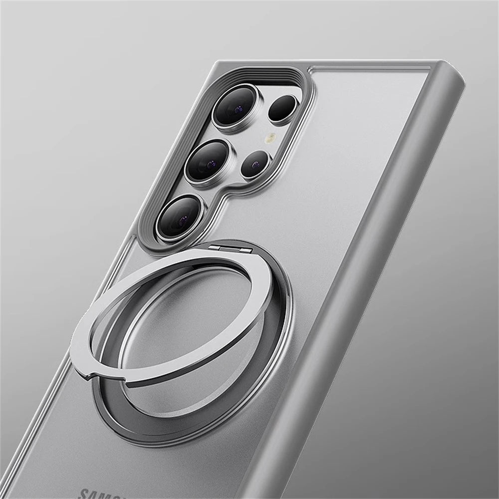 Ring Holder Magnetic Matte Case For Galaxy S25 Series