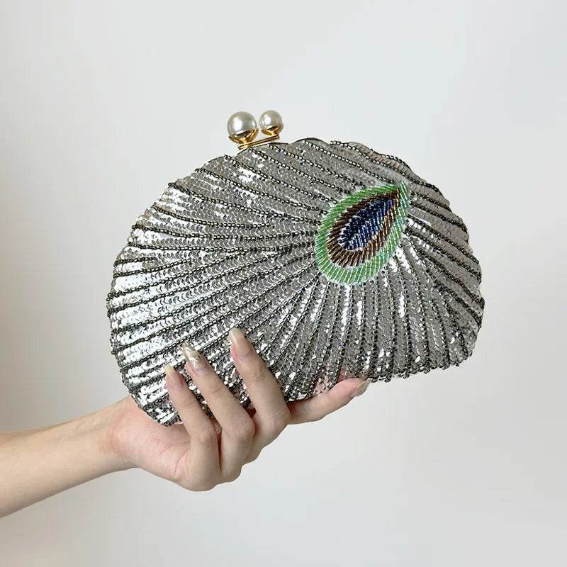 Evening Bags Luxury Lady Novelty Purses for Weddings Party Peacock Shape Design Party Clutches Blue Clutch Bag Women Handbags - Imbasat