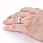 ANZIW Luxury 5A CZ Full Eternity Ring Band Silver 925 Rings