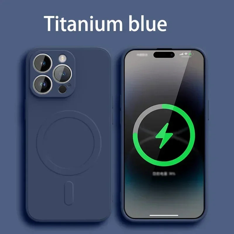 Liquid Silicone iPhone Case Magsafe Magnetic Soft Cover