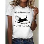 Women's Cat Graphic Print T-Shirt