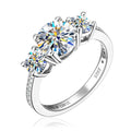 Anziw 3-stone Real 3.6CT Moissanite Ring