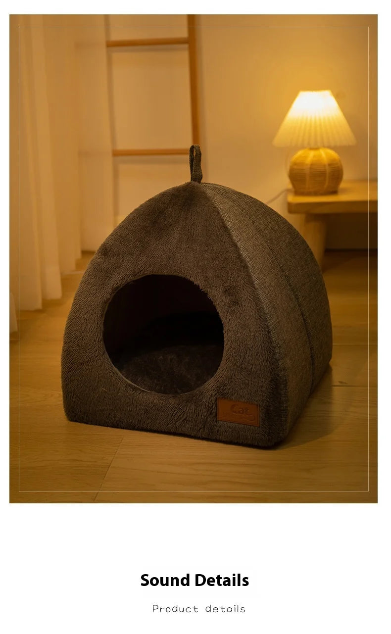 Triangle Cat Nest Closed Cat House Pet Nest Warm and Thickened