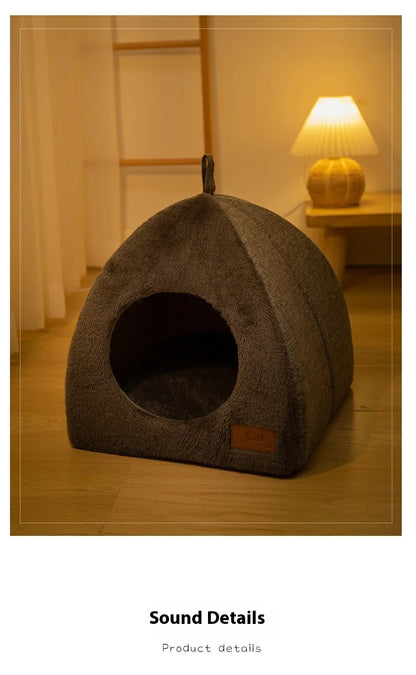 New Triangle Cat Nest Closed Cat House Pet Nest Warm and Thickened Deep Sleep Dog Nest Pet Supplies Closed Cat bed cat tents