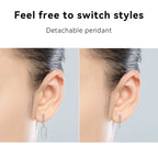 Anziw Paperclip Drop Link Earrings Detachable Hoops Silver 925 Moissanite Huggie Earring