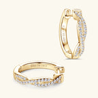 Anziw Infinity Eternity Earrings 925 Sterling Silver 1mm Moissanite Twisted Hoop