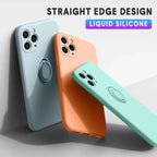 Liquid Silicone Magnetic Ring iPhone Case Shockproof Back Cover