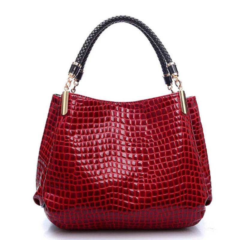 Women Crocodile Pu Leather Messenger Bags Large Capacity Women Bags Handbags Ladies Casual Totes Satchel Women Shoulder Bag - Imbasat