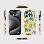 Flower Leaves Lemon iPhone Case Acrylic TPU Magnetic Shockproof