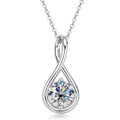 18K Gold Plated Solitaire Round 8mm 2ct Moissanite Infinity Pendant Necklace 925