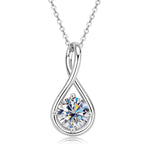 18K Gold Plated Solitaire Round 8mm 2ct Moissanite Infinity Pendant Necklace 925