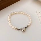 925 Sterling Silver Bracelet Pearls Knots Bracelet for Women Fashion Heart Pearls Irregular Bracelet Luxury Party Jewelry Gift - Imbasat