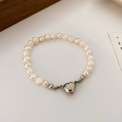 925 Sterling Silver Bracelet Pearls Knots Bracelet for Women Fashion Heart Pearls Irregular Bracelet Luxury Party Jewelry Gift