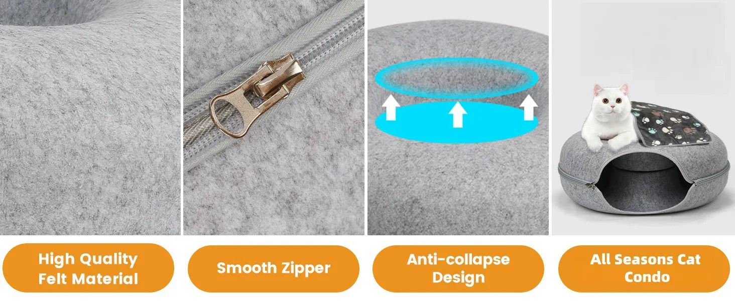 Cat Tunnel Bed for Indoor