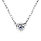 RAPRGOLD 3mm Moissanite Diamond Round Pendant