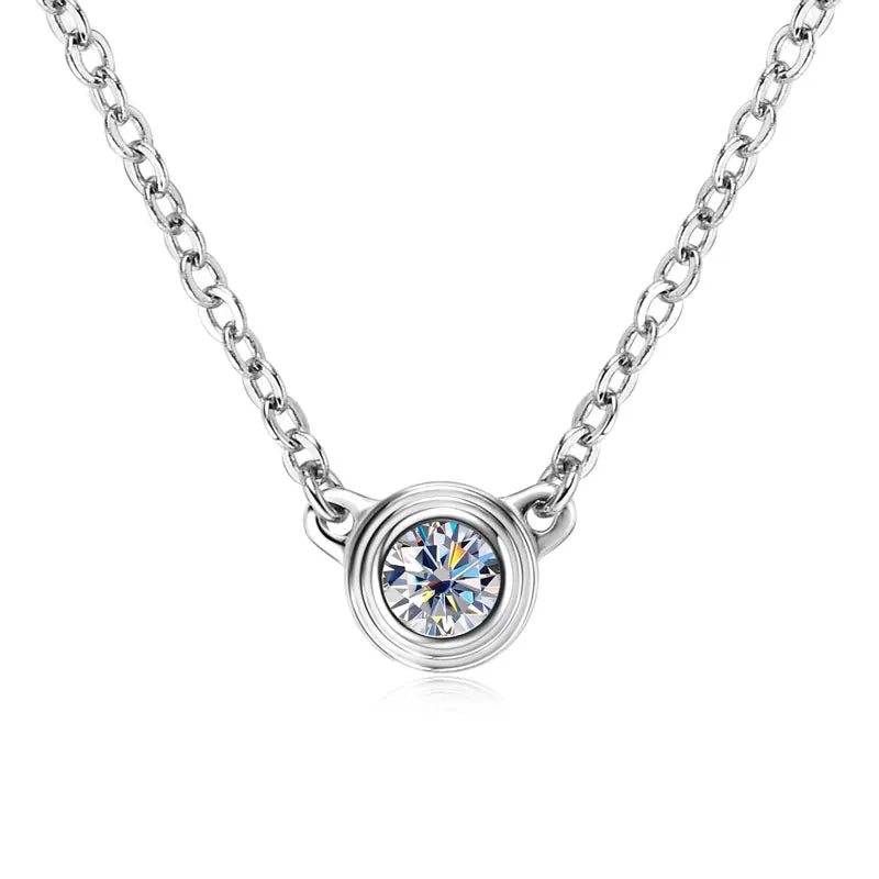 RAPRGOLD 3mm Moissanite Diamond Round Pendant