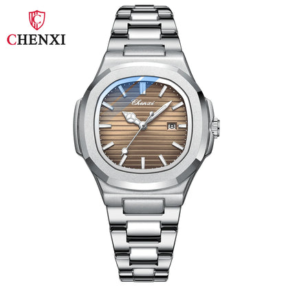 CHENXI 8222 New Ladies Watches Women Fashion Elegant Silver Stainless Steel Party Quartz Wristwatch Watch Gift Relogio Feminino