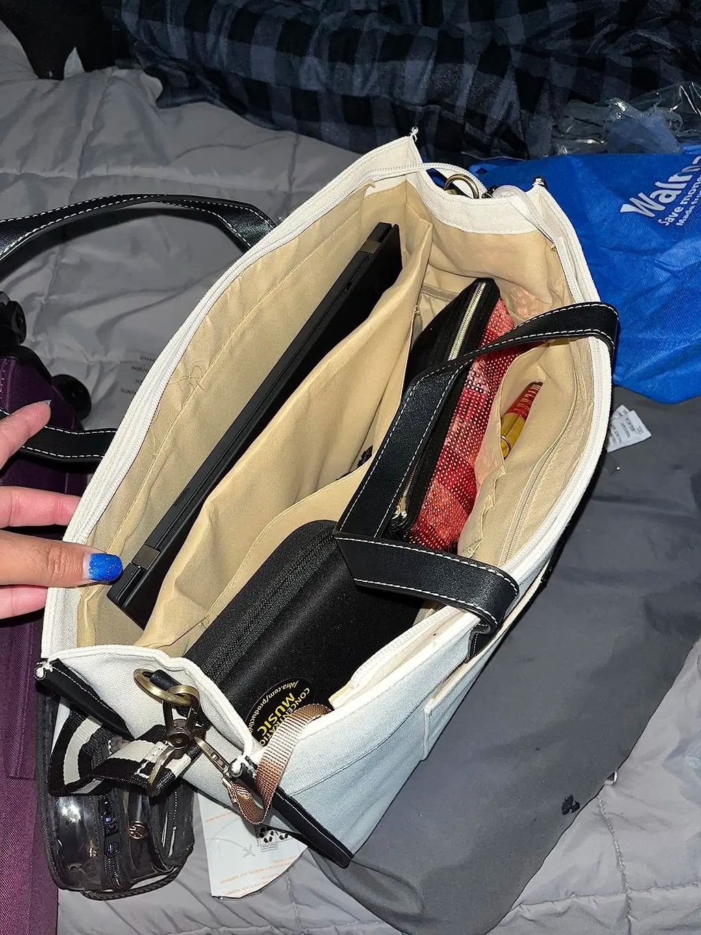 Missnine Leopard Print Tote Bag Canvas Laptop Shoulder Bag